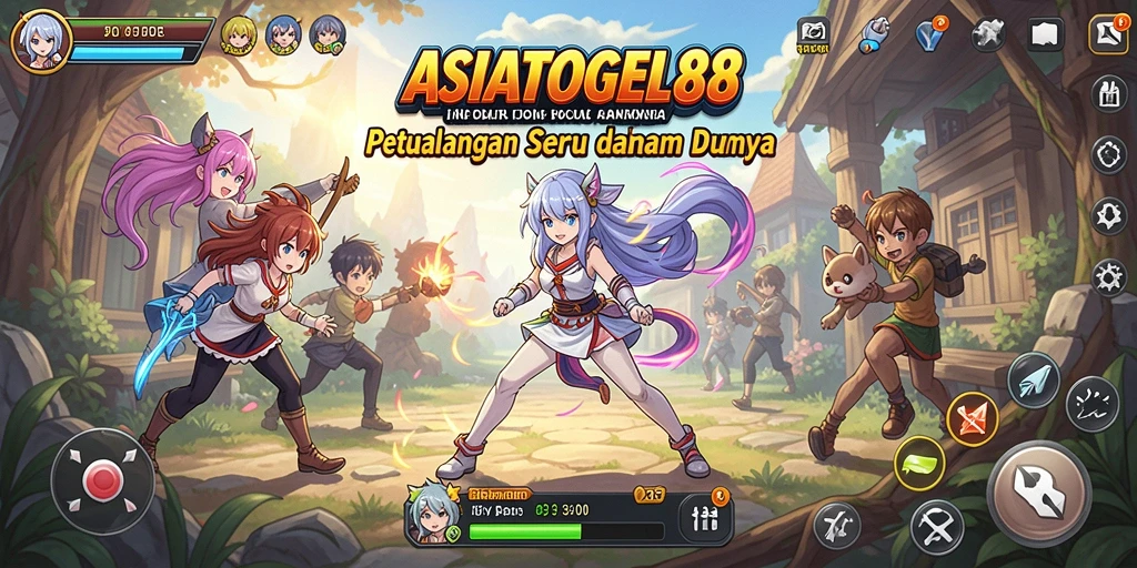 Tampilan dinamis gameplay ASIATOGEL88 dengan karakter Anime yang menarik.