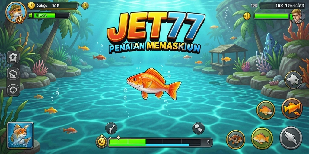 Tampilan gameplay JET77 dengan pengalaman memancing yang seru.