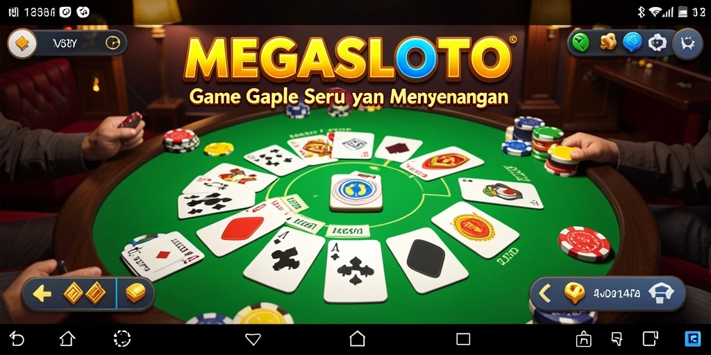 Tampilan gameplay seru dari MEGASLOTO dalam permainan Gaple.