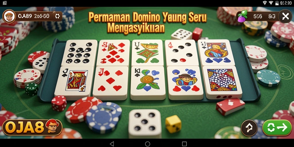 Screenshot gameplay OJA89 yang menunjukkan suasana permainan domino.