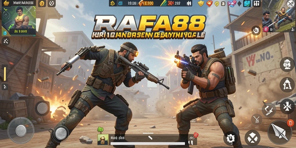 Tampilan gameplay RAFA88 yang seru dan menegangkan di pertempuran Battle Royale.