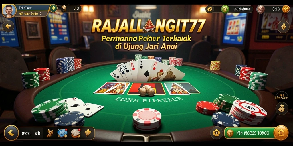 Tampilan gameplay seru di RAJALANGIT77 dengan pengalaman Poker nyata.