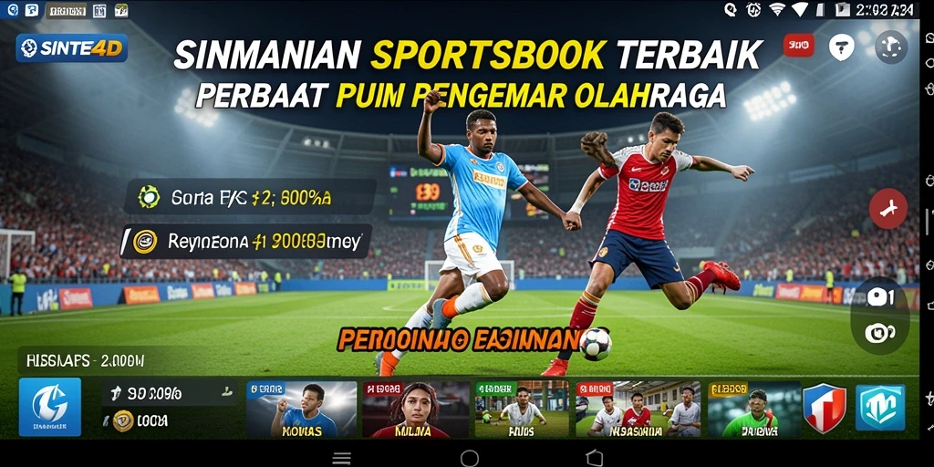 Tampilan aksi langsung dalam aplikasi Sportsbook SINTE4D.