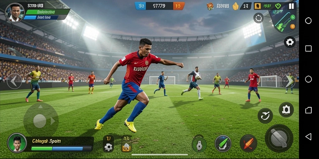 Tampilan gameplay ST789 yang mendebarkan saat pertandingan olahraga.