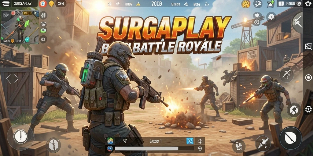 Gameplay mendebarkan di arena Battle Royale SURGAPLAY.