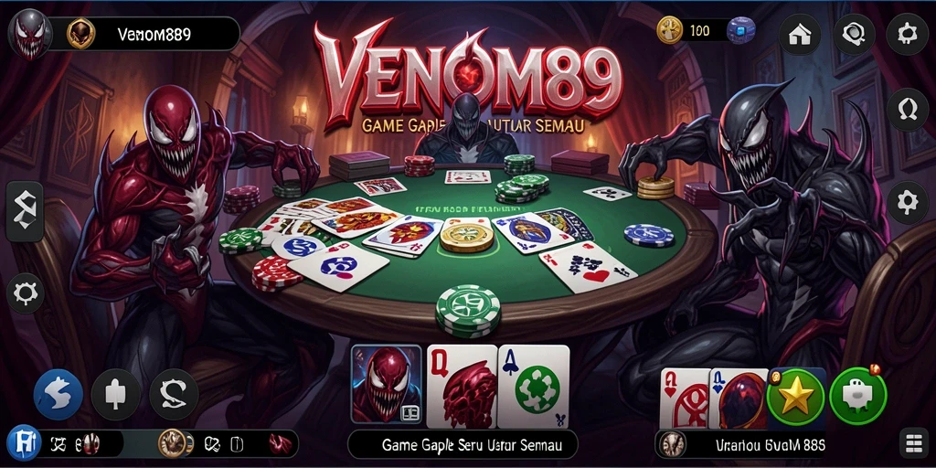 Screenshot gameplay VENOM889 menampilkan keseruan bermain Gaple.