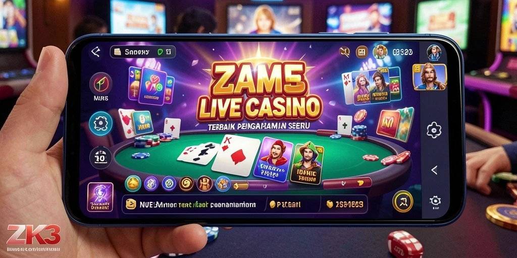 Tampilan gameplay yang mendebarkan dalam aplikasi ZK3 Live Casino.